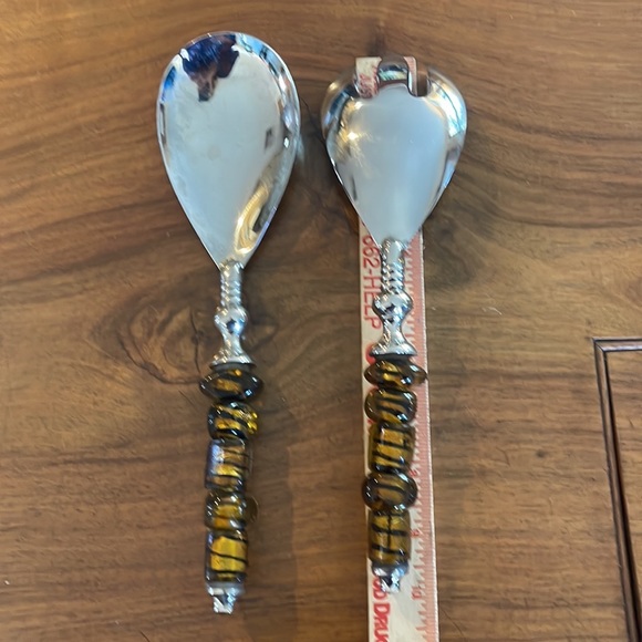 NIB Gorgeous glass beaded serving set. ๐ - Picture 4 of 5